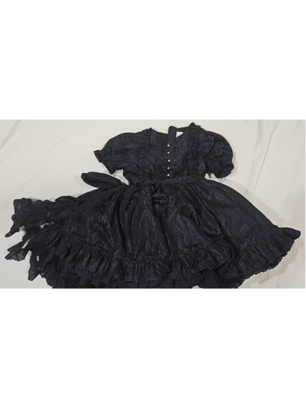 Girls The Paper Doll Not So Spooky Black Lace Formal Wrap Dress Bodysuit Size 2T